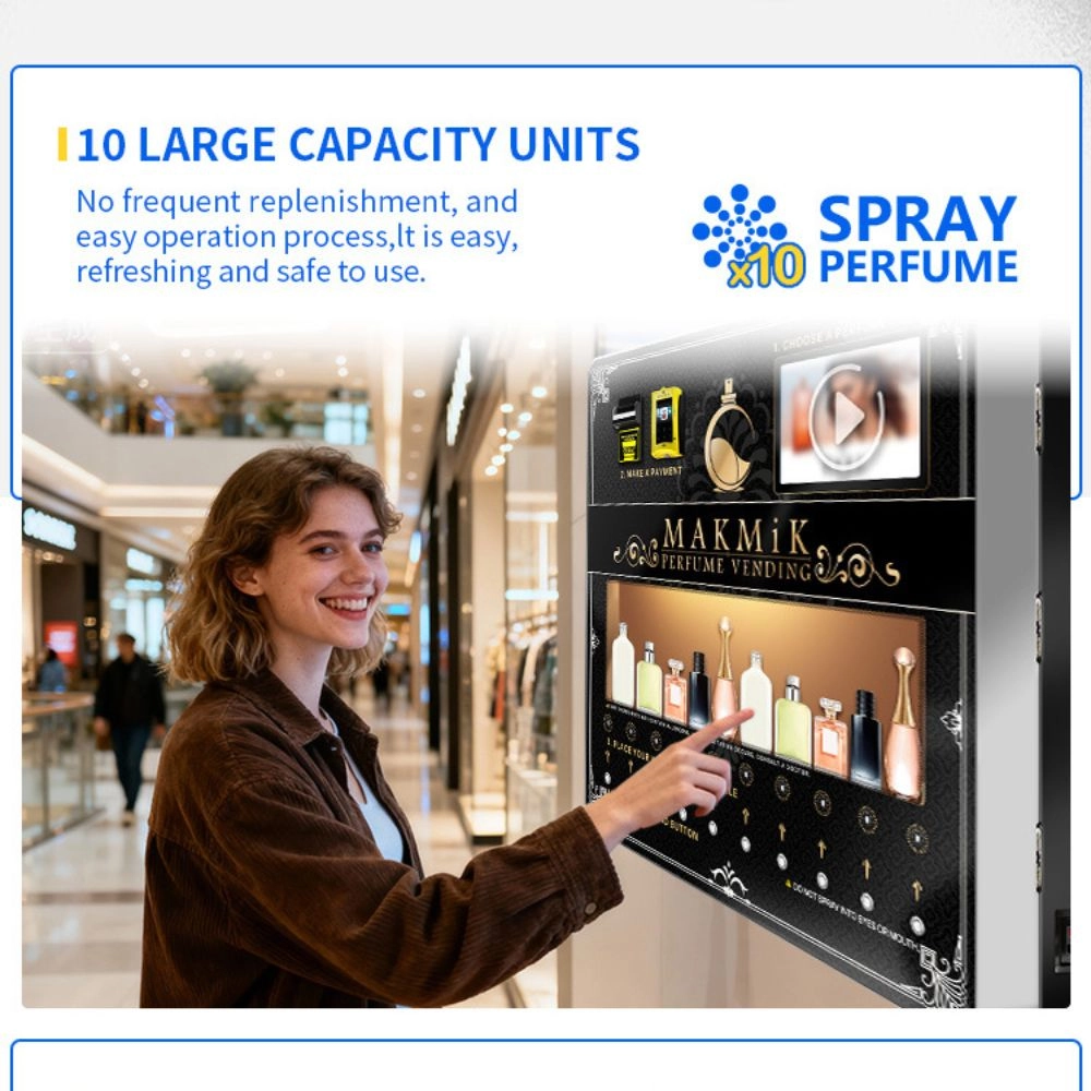square perfume vending machine with 10 nozzles