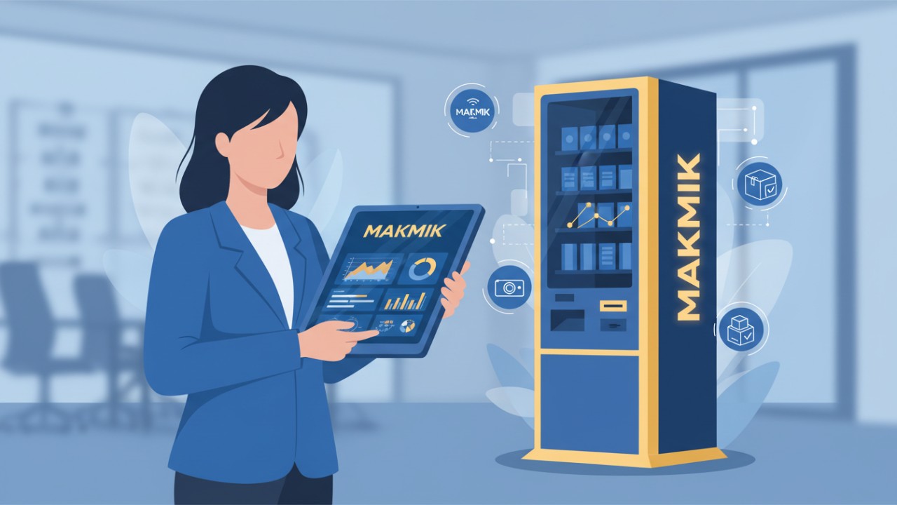 A professional monitoring a MAKMIK automated retail system via a digital dashboard to avoid common mistakes