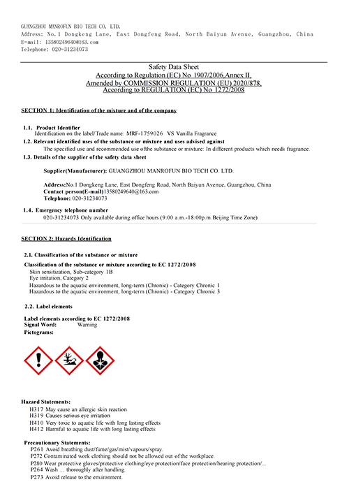 MSDS - LEUXSCENT MSDS - LEUXSCENT