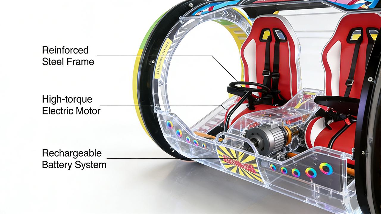 360 rolling car Internal Structure Sectional View