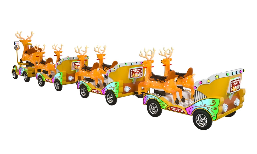 3D model of the customized European Deer Trackless Train designed by Huaqin Factory for client Shaikha - H.Q.Amusement