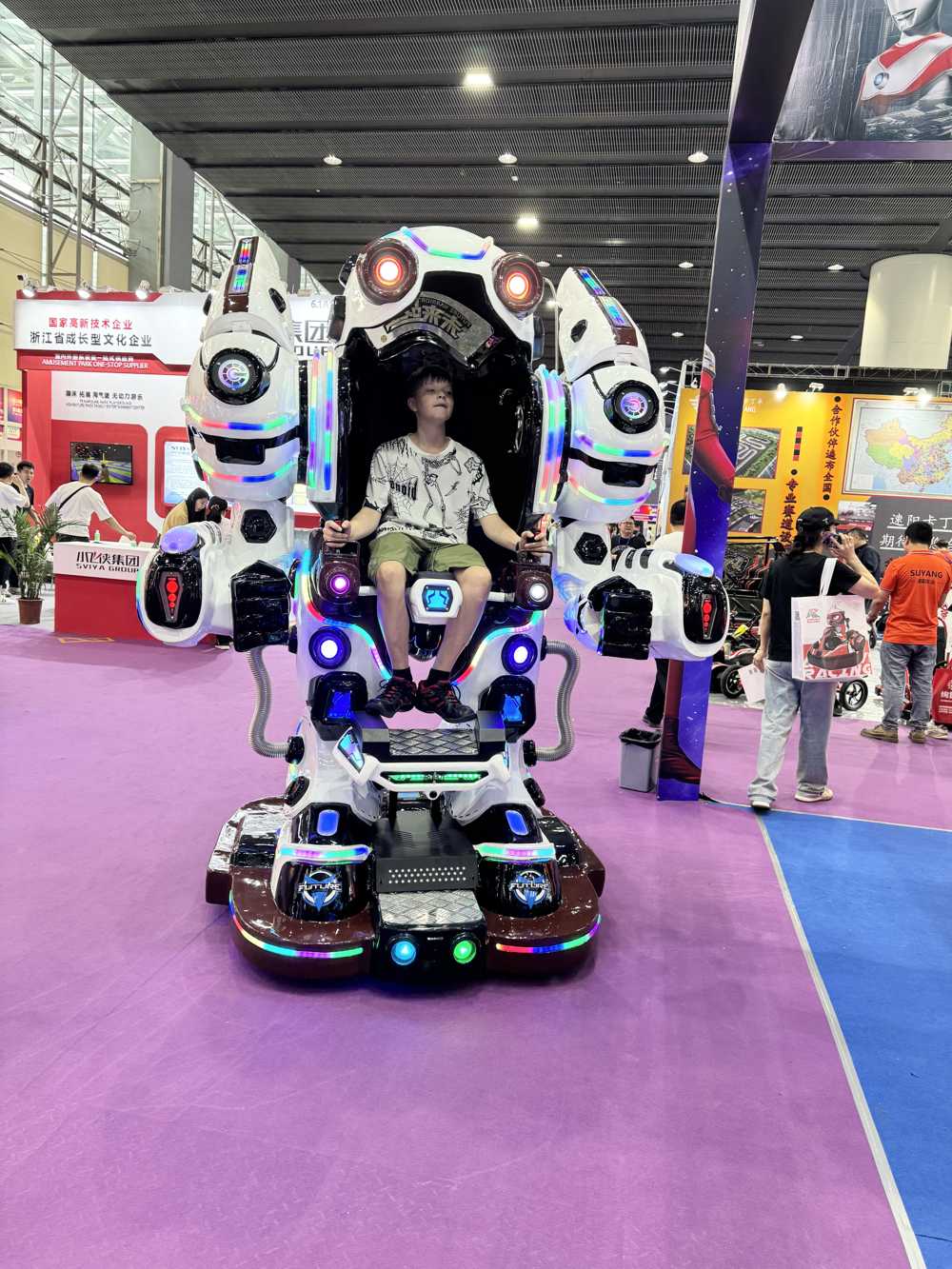 A boy riding the White Future Warrior