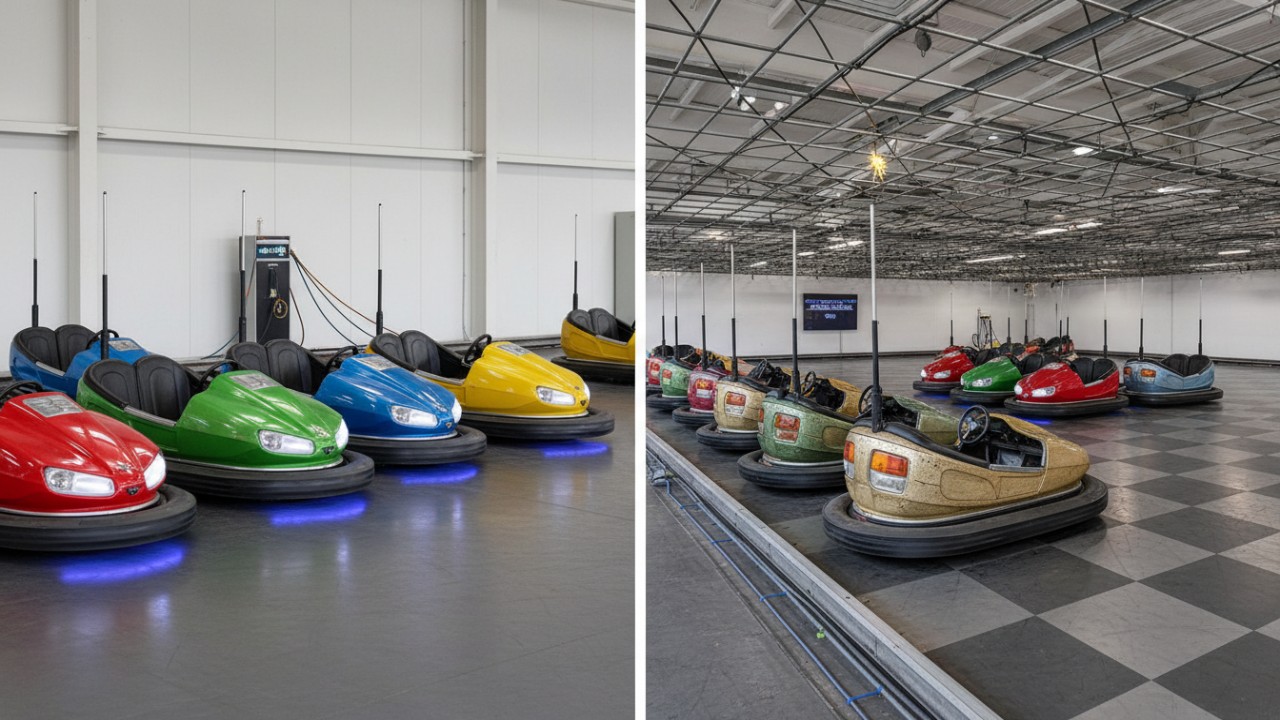 battery operated vs floor grid dodgems