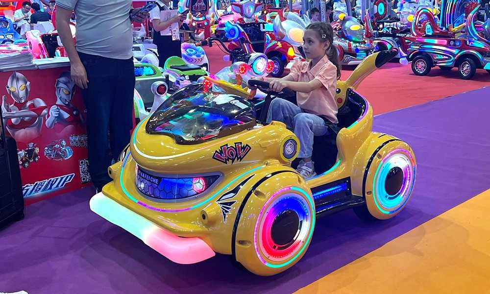 child enjoying animal ride pika battery car demo at exhibition - H.Q.Amusement