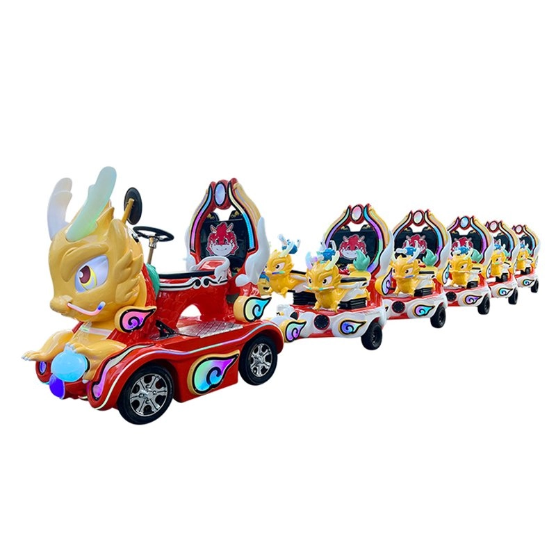 dragon running trackless train with game screen - H.Q.Amusement