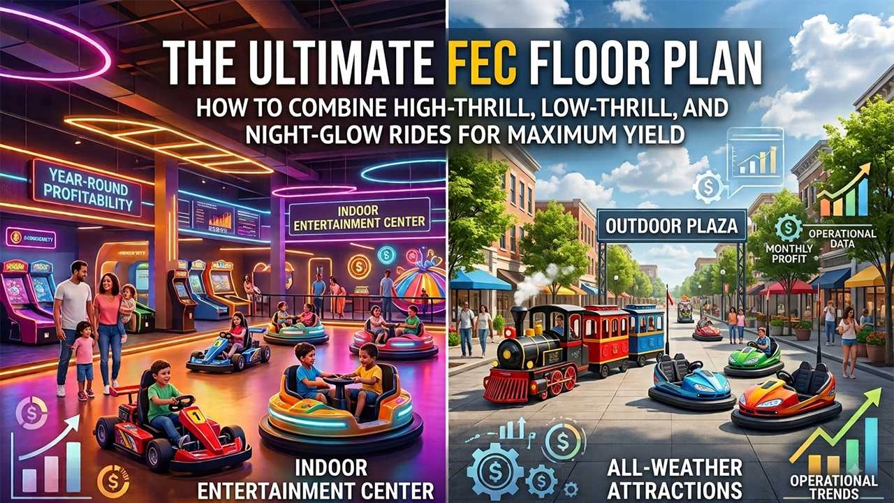 FEC Indoor Night-Glow vs Outdoor Plaza Comparison - H.Q.Amusement