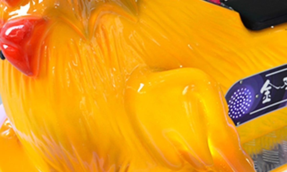 Golden Rooster animal ride with glossy fiberglass paint finish - H.Q.Amusement