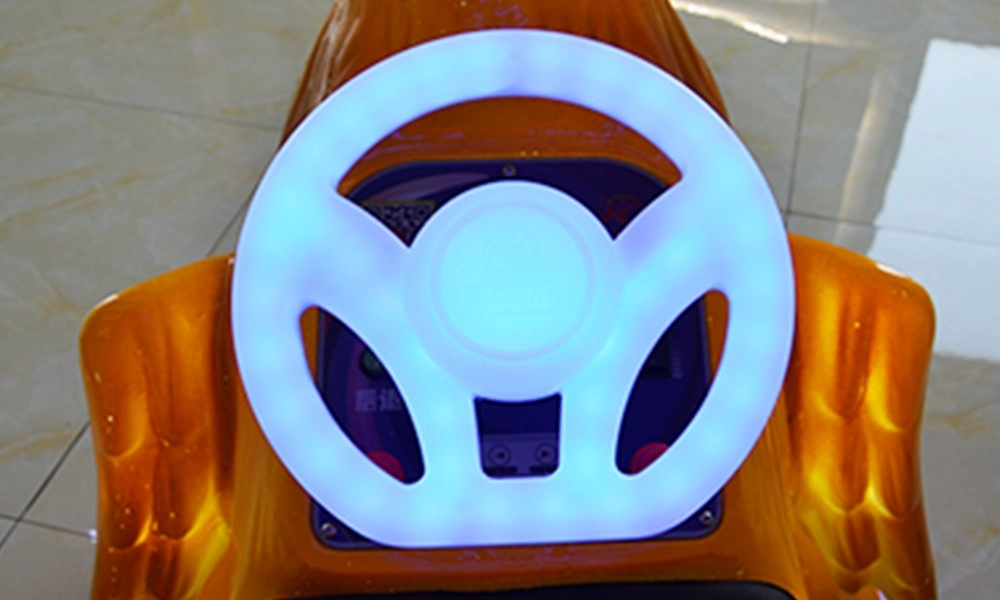 Golden Rooster animal ride with transparent illuminated steering wheel - H.Q.Amusement
