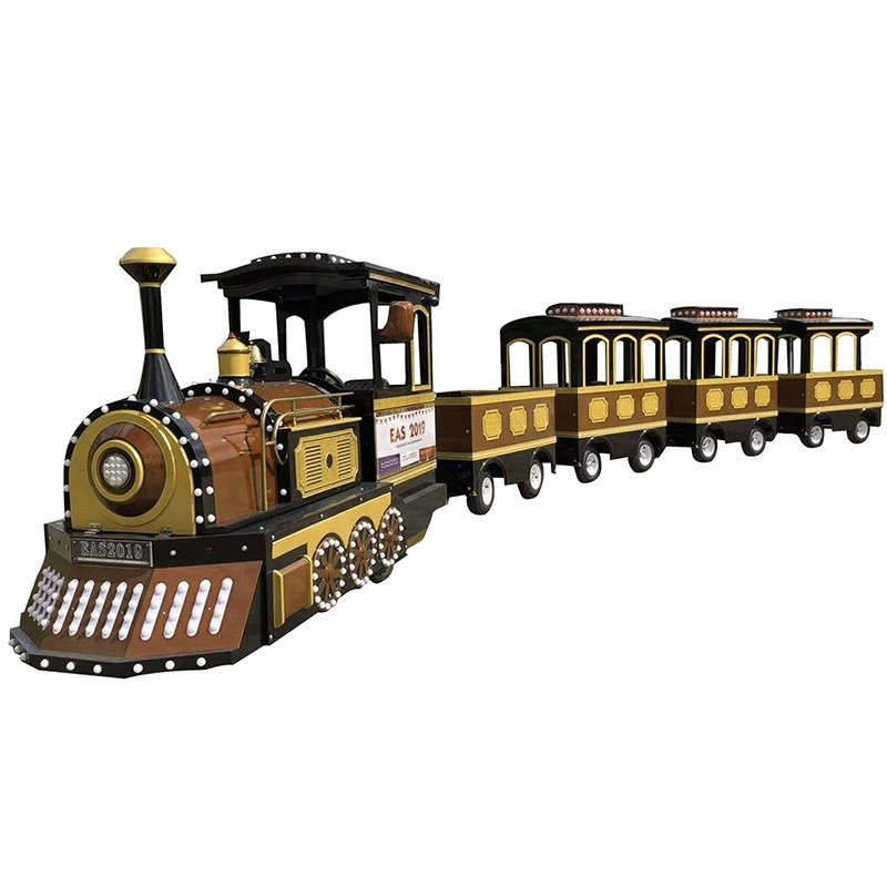 golden vintage trackless train - H.Q.Amusement