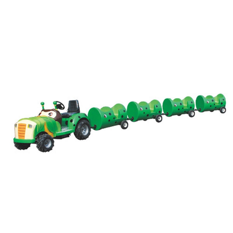 Green caterpillar-themed mini trackless train ride - H.Q.Amusement