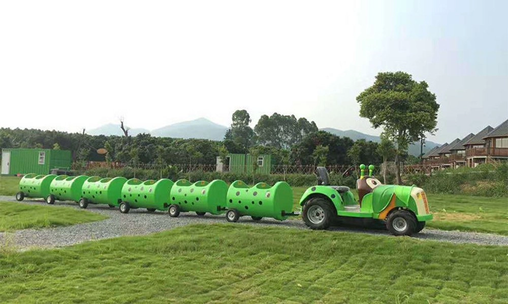 Green ladybug caterpillar mini train ride in Outdoor Resorts - H.Q.Amusement