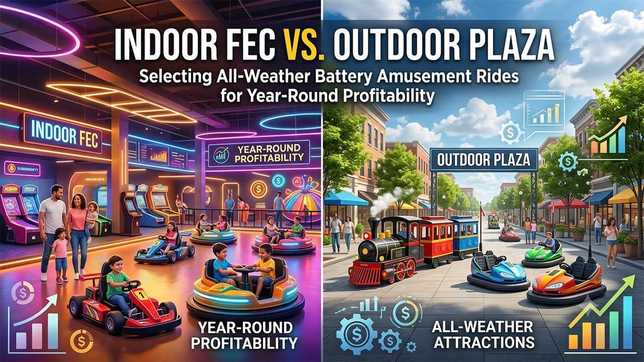 Indoor-FEC-vs-Outdoor-Plaza-All-Weather-Battery-Rides - H.Q.Amusement