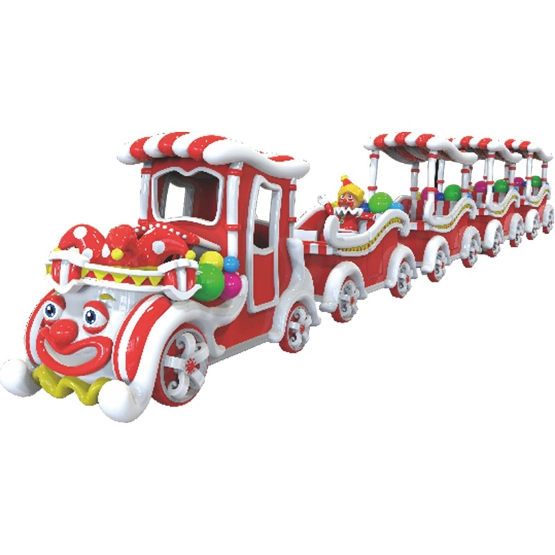 Red-and-white-clown-themed-trackless-train - H.Q.Amusement Red and white clown-themed trackless train - H.Q.Amusement