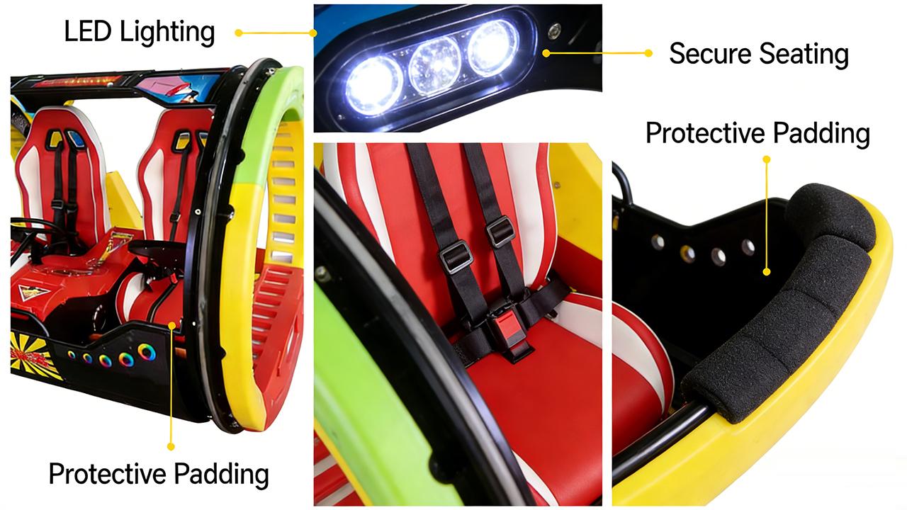 Rolling car safety and visual features