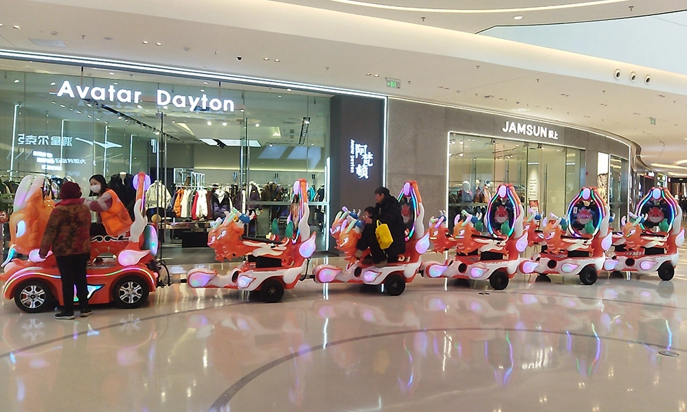 shopping mall amusement Dragon Running Trackless Train with game screen - H.Q.Amusement
