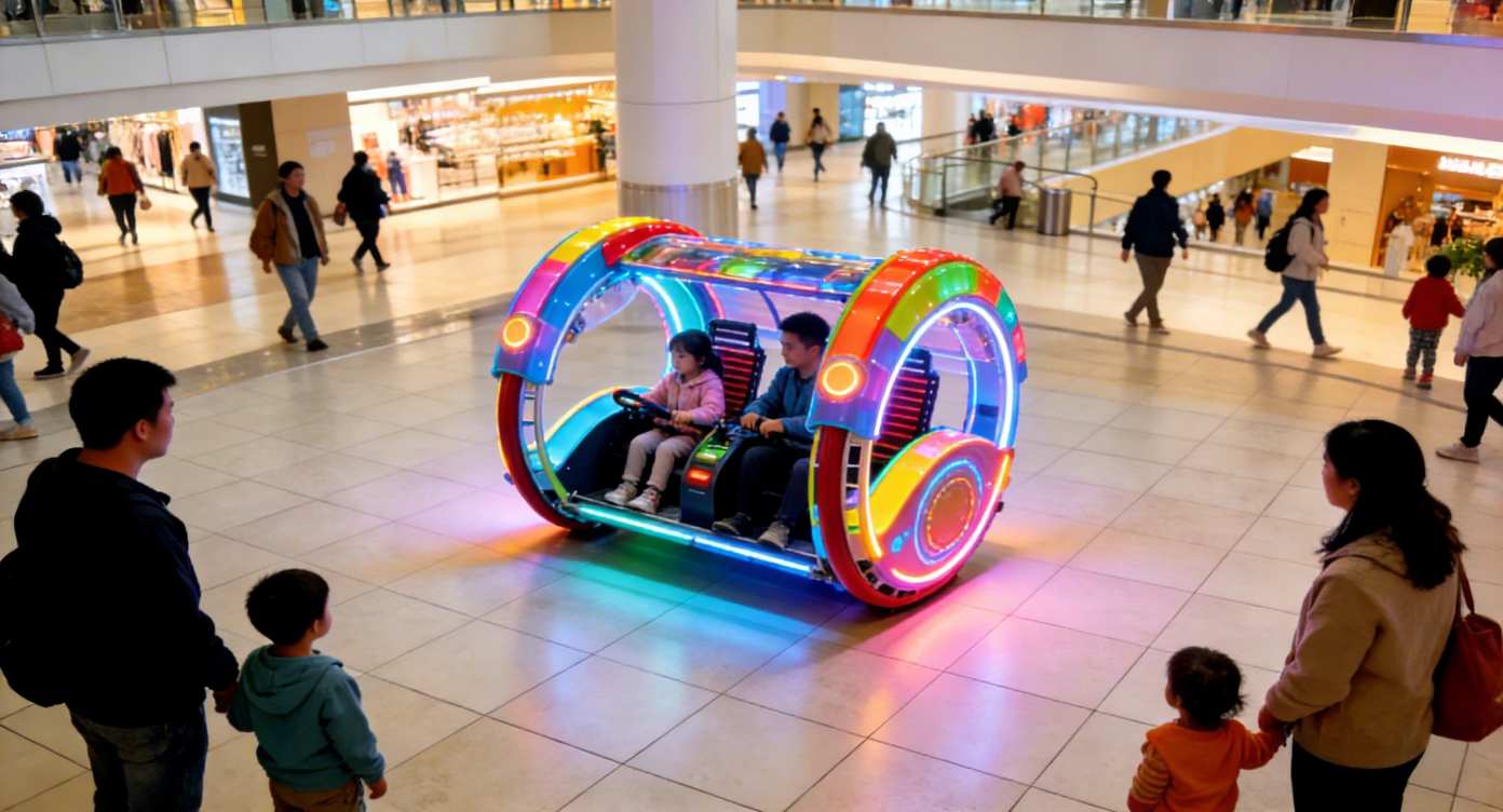 Shopping mall moonwalk car business