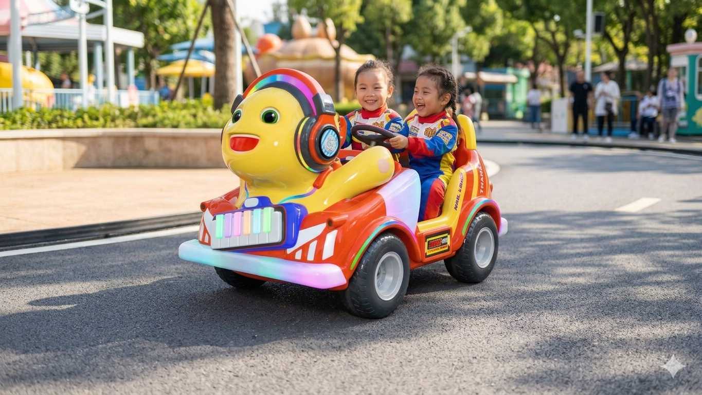 Two-Seater-Interactive-Kids-Electric-Ride-On-Car-for-Amusement-Parks