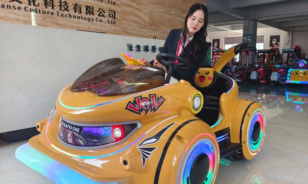 young girl on pika battery car - H.Q.Amusement