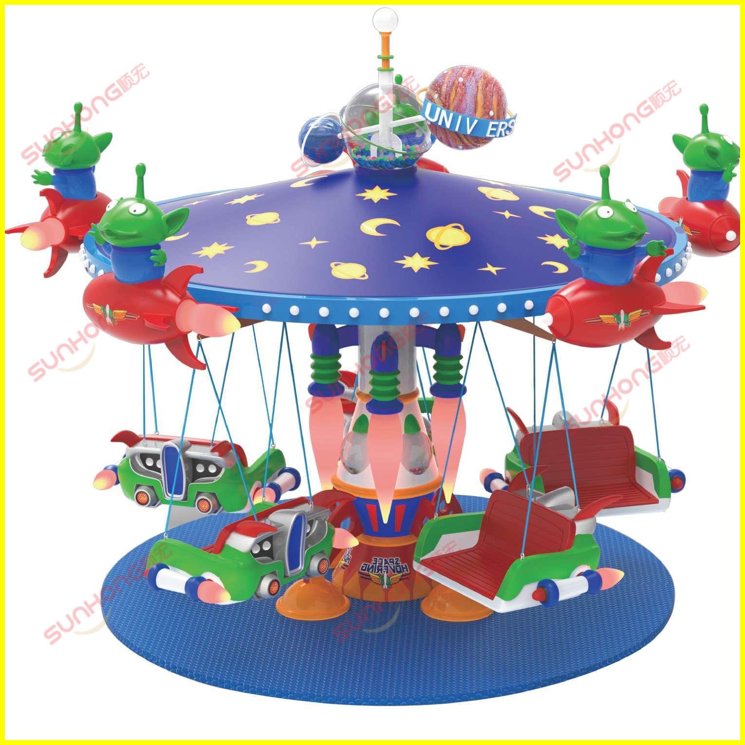 10-Seat Space Hovering Flying Chairs Ride 10-Seat Space Hovering Flying Chairs Ride Front Angle Rendering