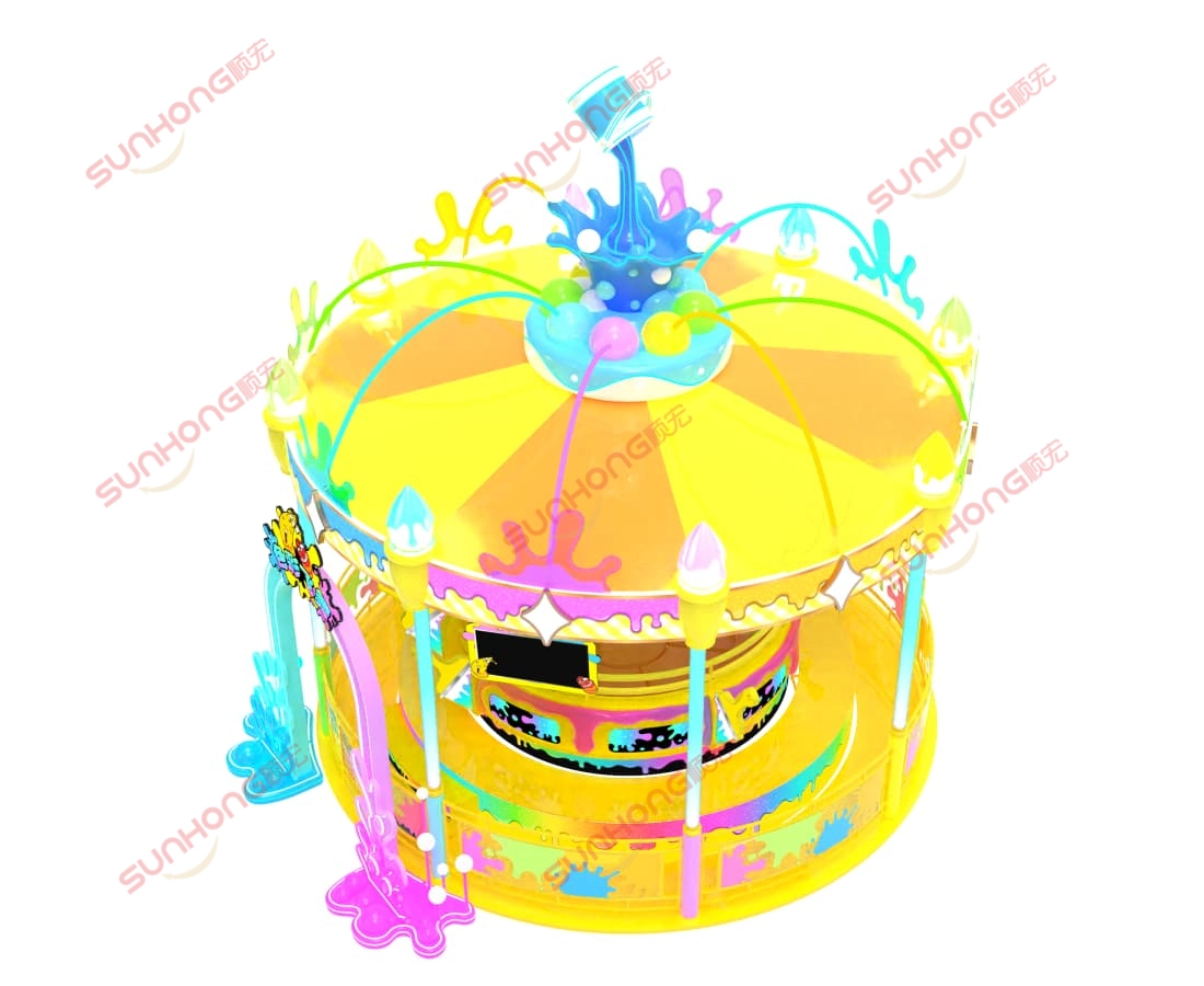 tagada-disco-ride-yellow-orange-striped-roof-carousel.jpg - SUNHONG لعبة ديسكو تاغادا الملونة ذات السقف المخطط باللونين الأصفر والبرتقالي، والمخصصة لمدن الملاهي. - سونهونغ
