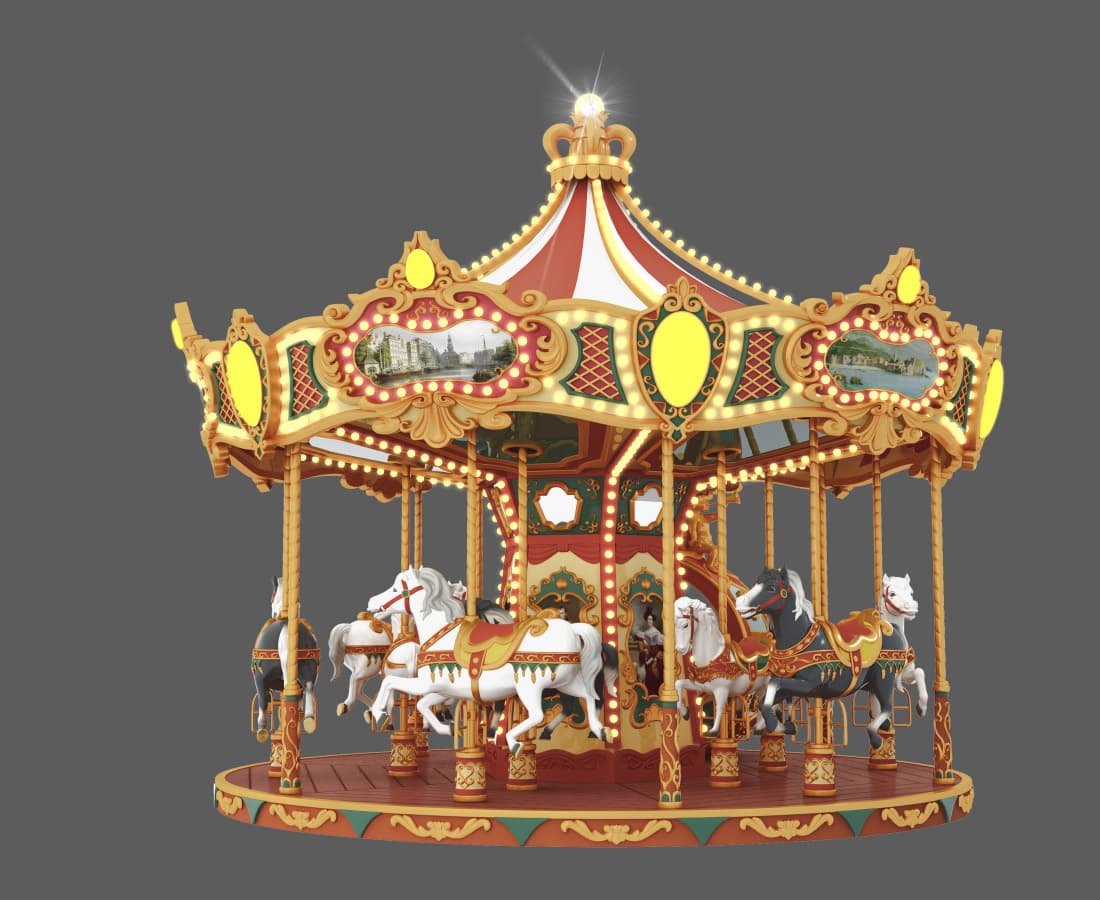 14P Marvelous Circus Merry Go Round Pandangan Sisi