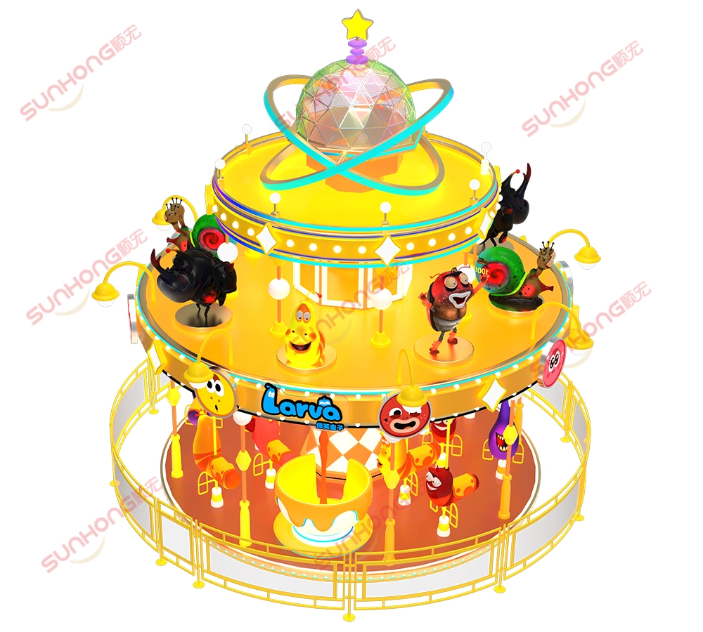 Carrusel de dos pisos Larva 16P en venta. Vista superior - SUNHONG