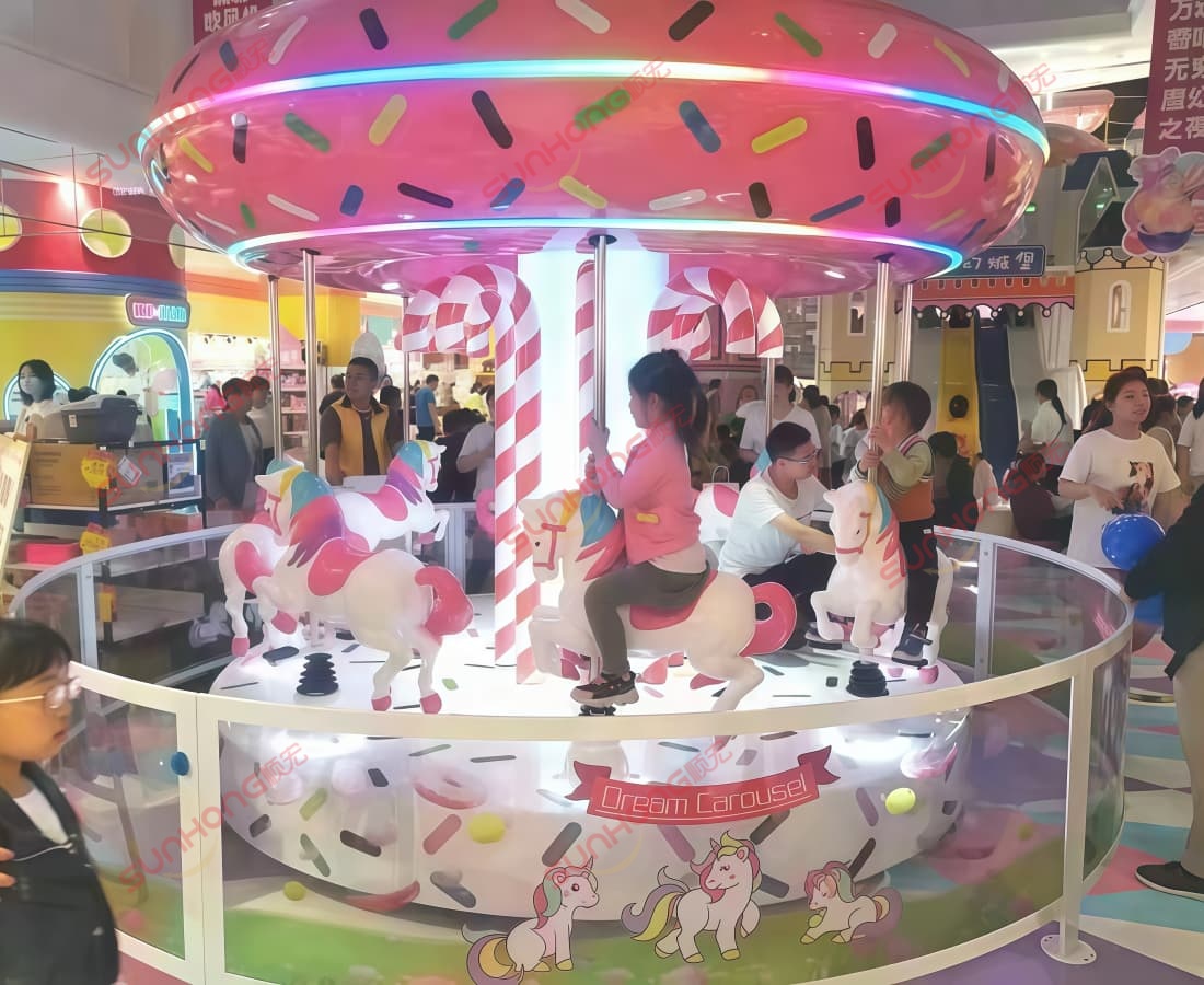 8-seat-dream-carousel-merry-go-round-ride-indoor-playground-kids Kids enjoy the 8-seat-dream-carousel-merry-go-round-ride.