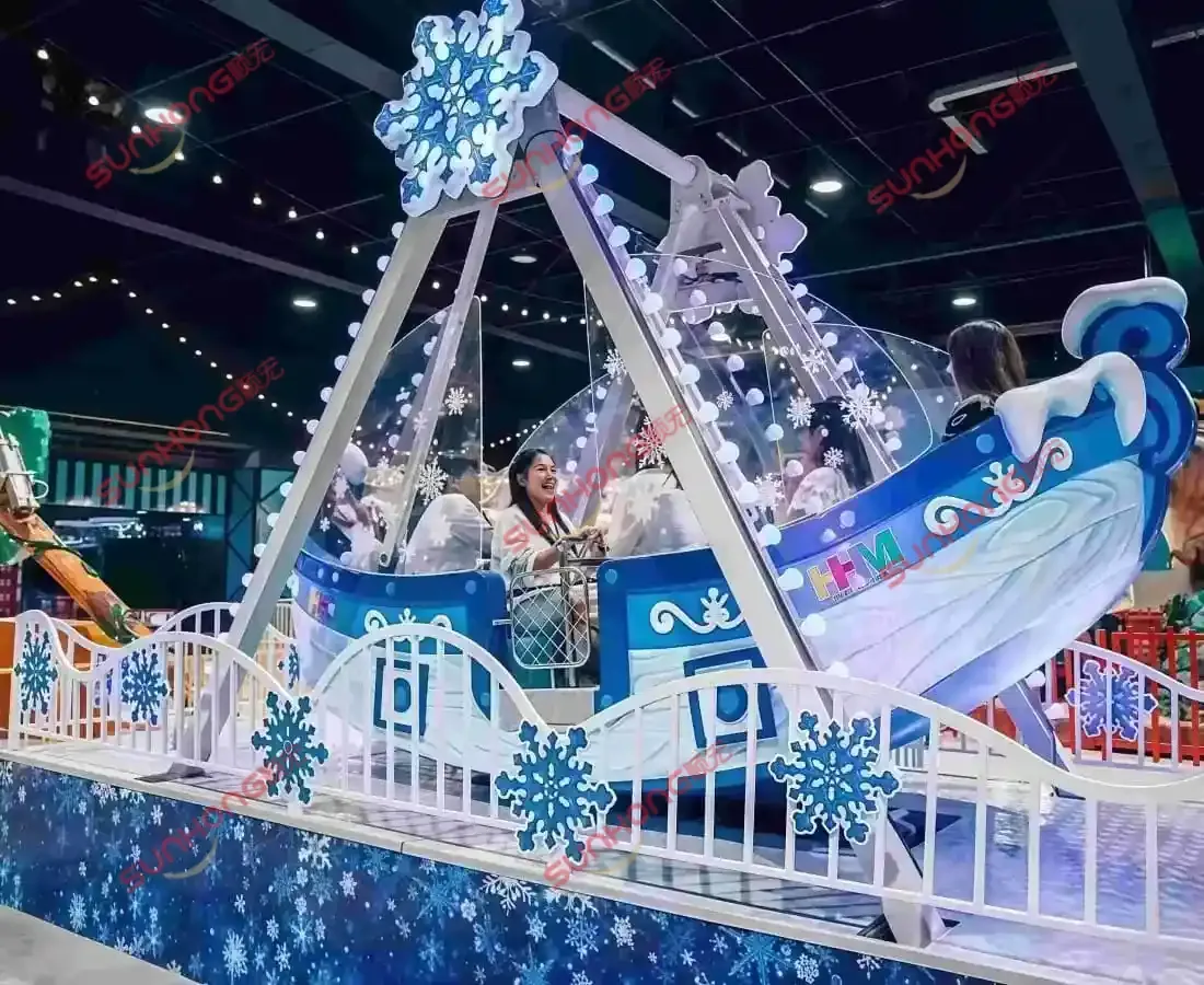 amazing-ice-mini-pirate-ship-ride-indoor Indoor view of Amazing Ice Pirate Ship Ride with kids enjoying a mini pirate ship ride for sale