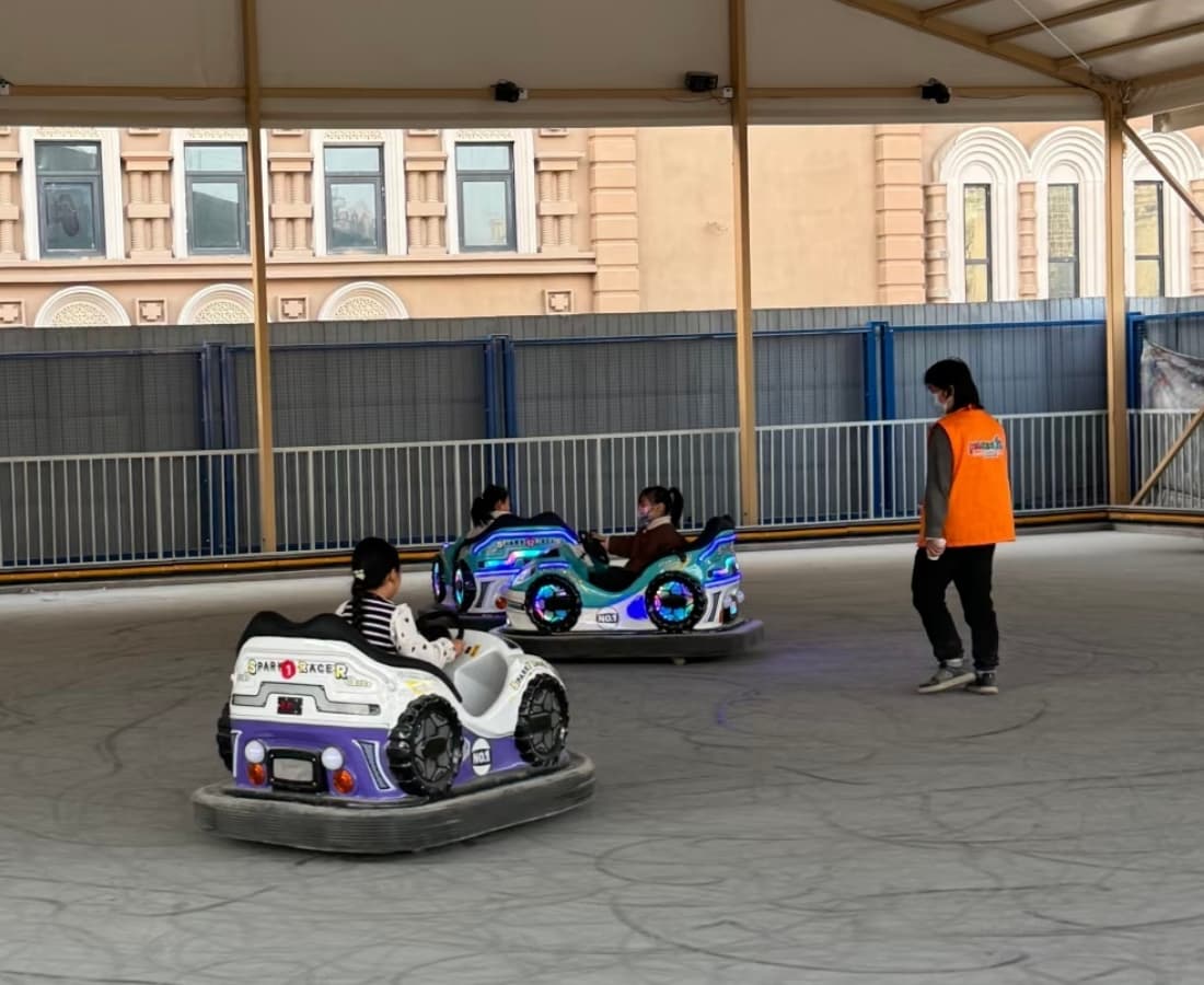 Amusement park ride bumper cars at Government-Backed Larva Park Project, indoor family entertainment attraction - SUNHONG