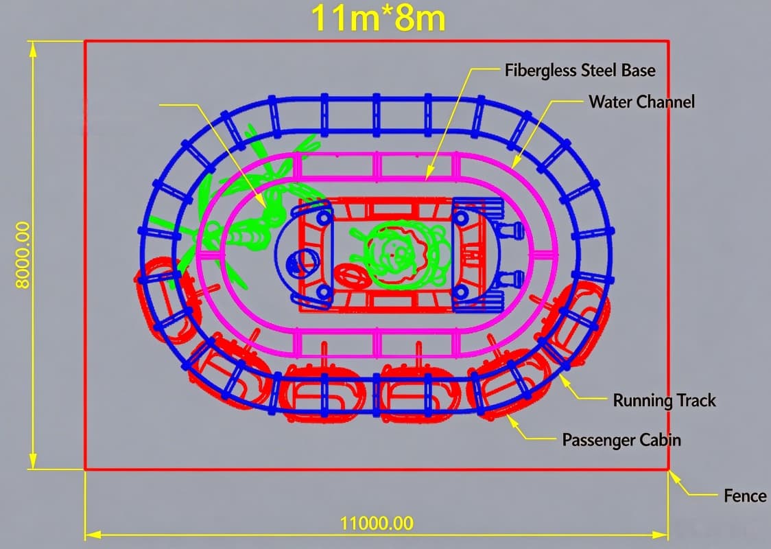 Larva water mini roller coaster track diagram - SUNHONG