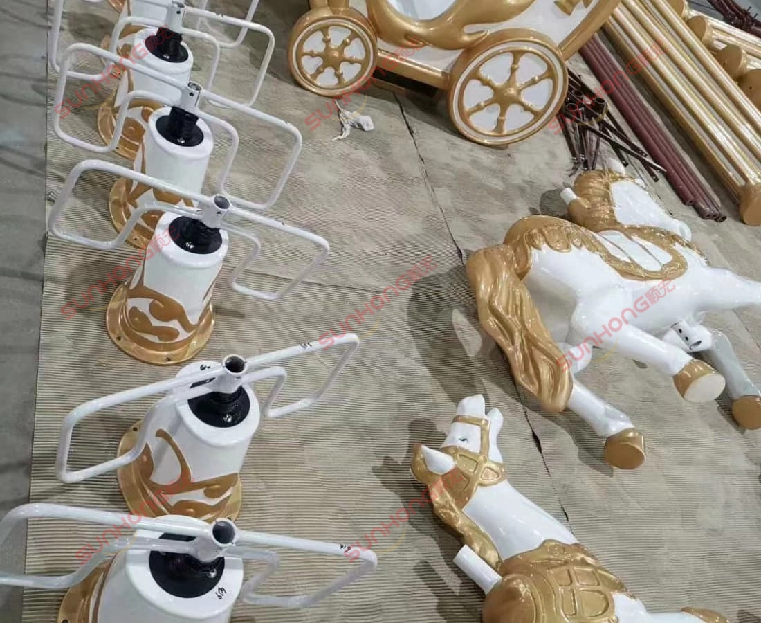 Karusel-12P-Knight-Sparta-parts-horses-whitegold-01 - SUNHONG Carousel-12P-Knight-Sparta-parts-horses-whitegold - SUNHONG