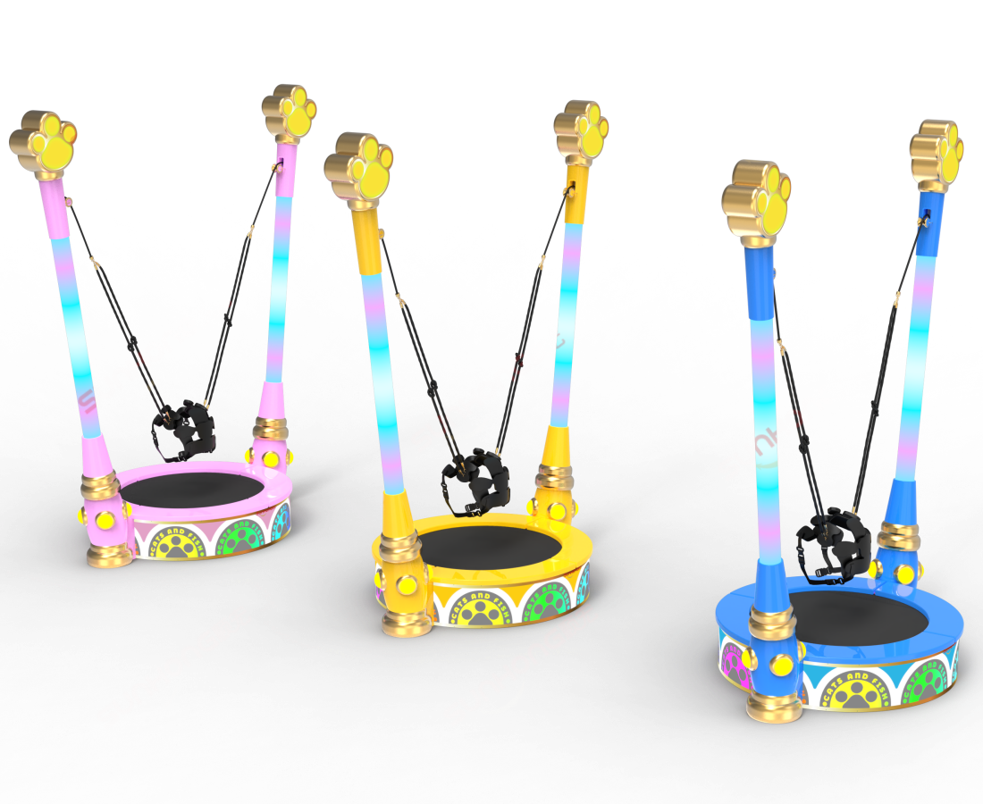 Trampolín para pesca de gatos en 3D y multicolor Modelo 3D de trampolín para pesca de gatos en tres colores diferentes para exhibición de producto.