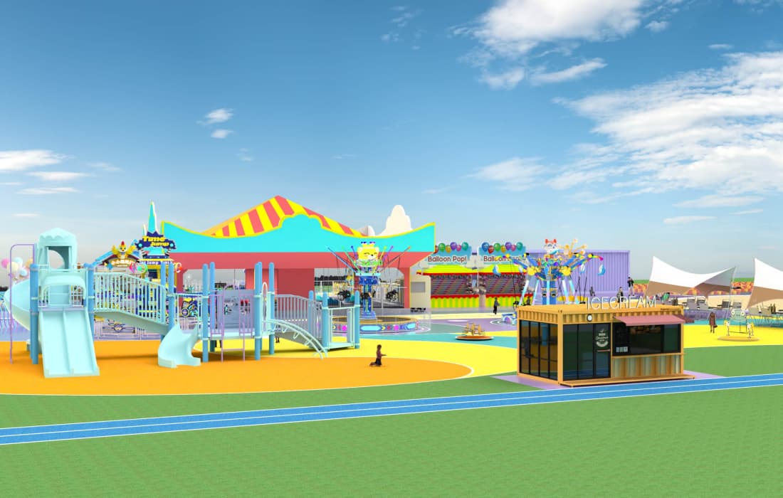 Commercial Center Amusement Park CAD Drawing-Back View-2 - SUNHONG