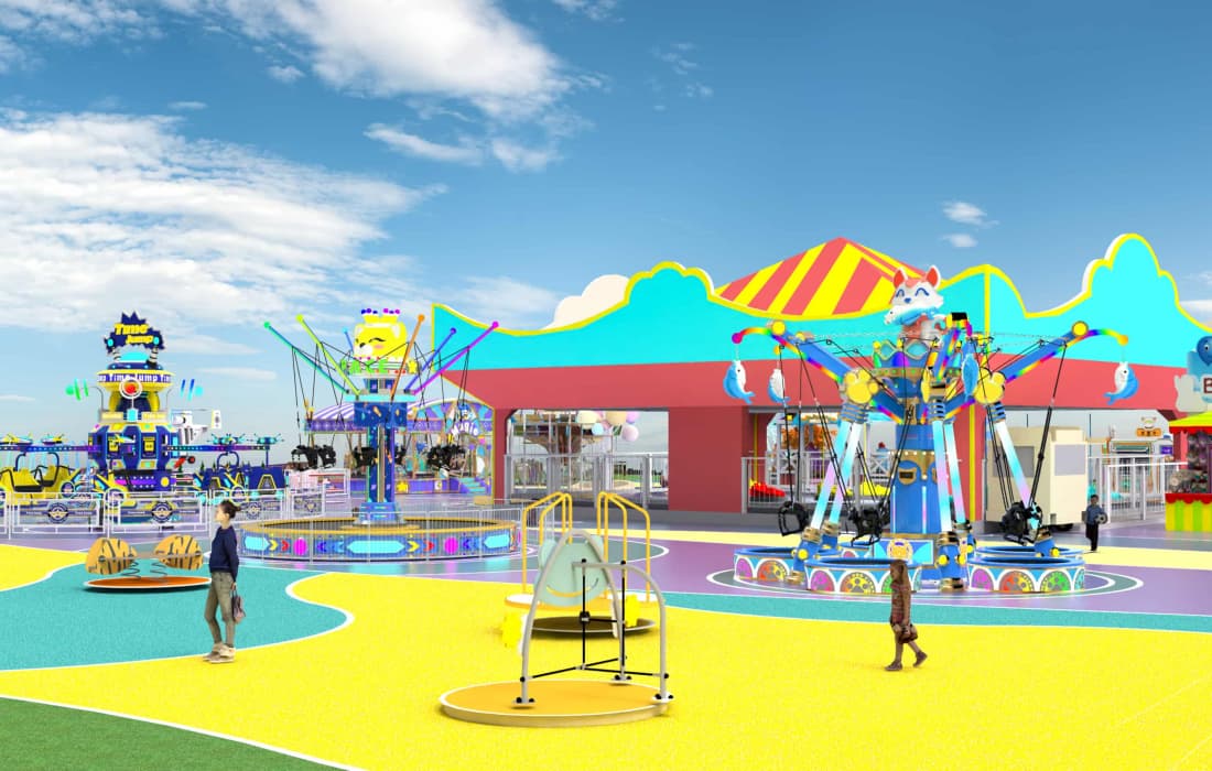 Commercial Center Amusement Park CAD Drawing-Back View - SUNHONG