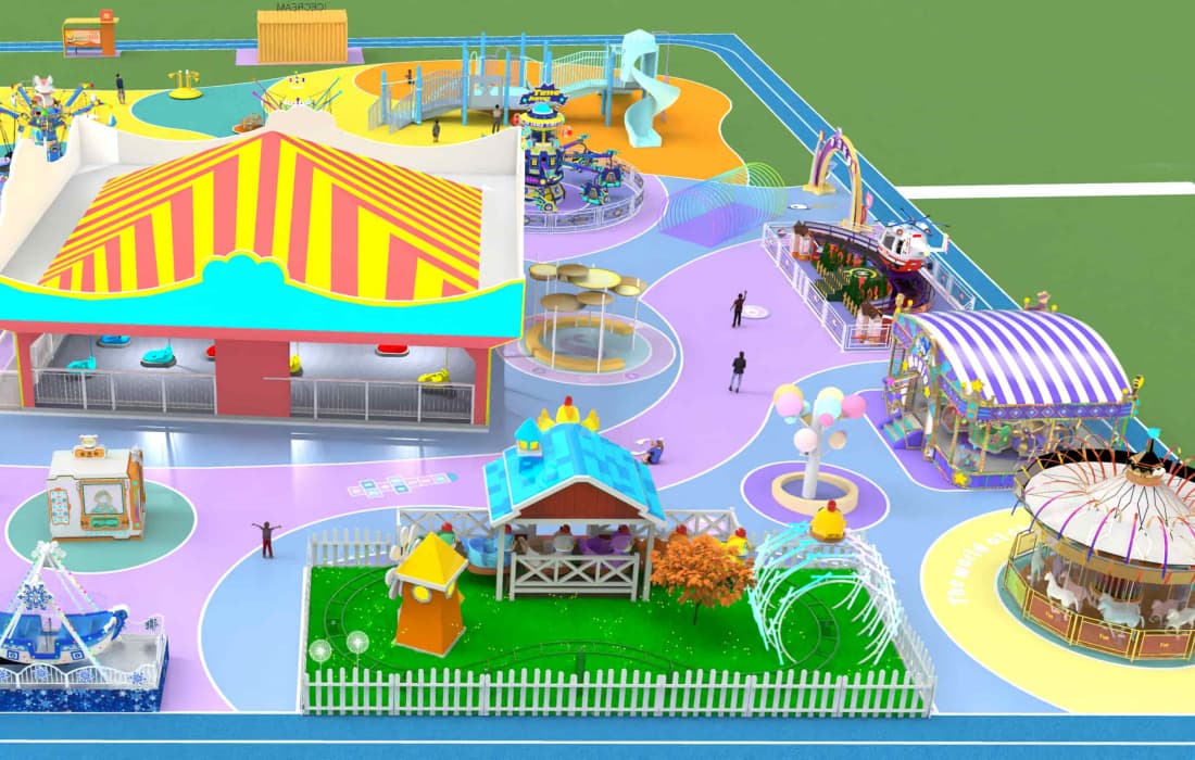 Commercial Center Amusement Park CAD Drawing-Left View - SUNHONG