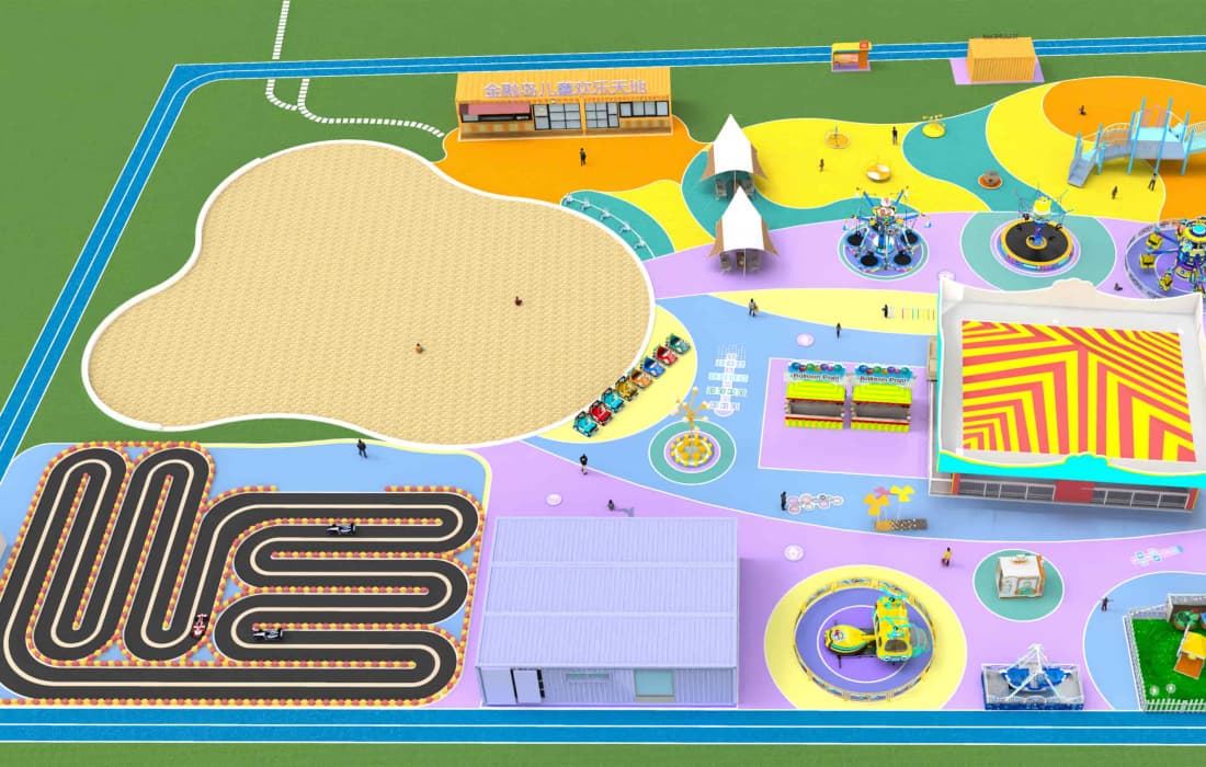 Commercial Center Amusement Park CAD Drawing-Right View - SUNHONG
