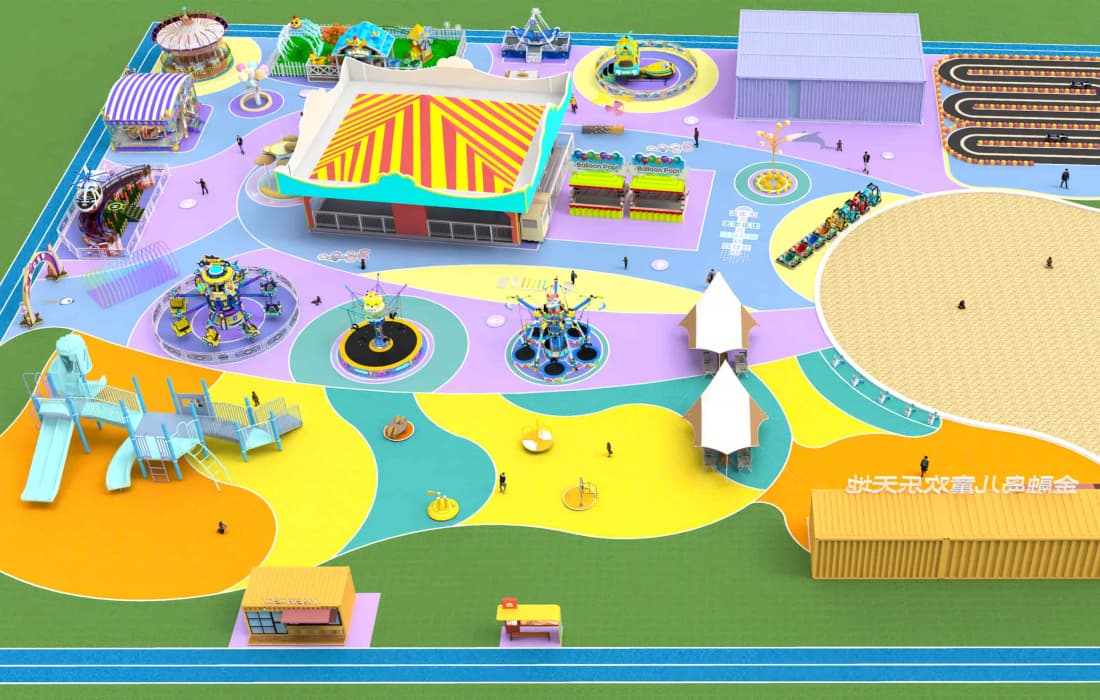 Commercial Center Amusement Park CAD Drawing-Top View - SUNHONG