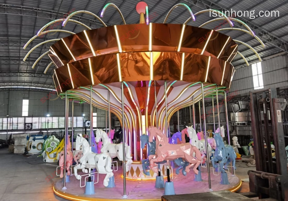 Commercial Center Amusement Park Rides-Carousel-Golden Years Carousel-16P - SUNHONG