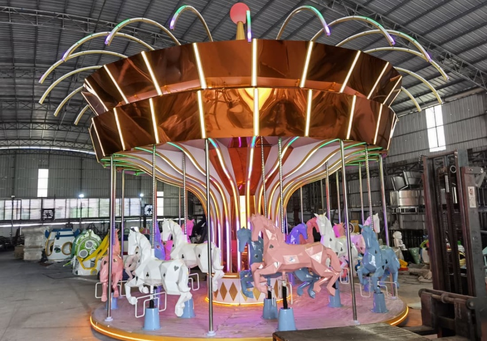 Commercial Center Amusement Park Rides-Carousel-Golden Years Carousel-16P - SUNHONG