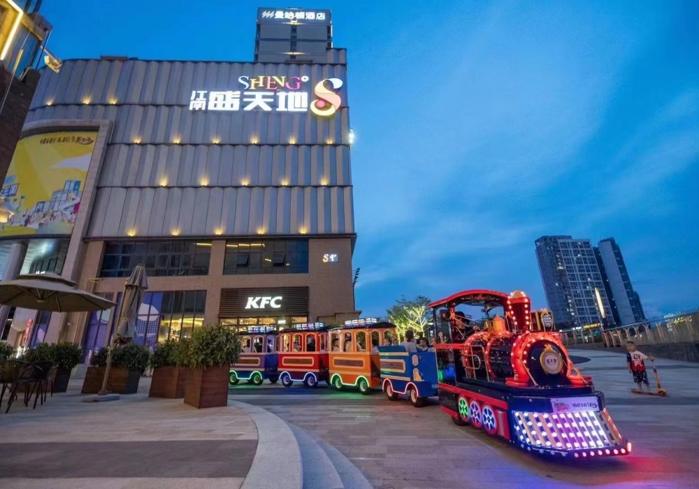 Commercial Center Amusement Park Rides-Kingly Trackless Train-25P - SUNHONG