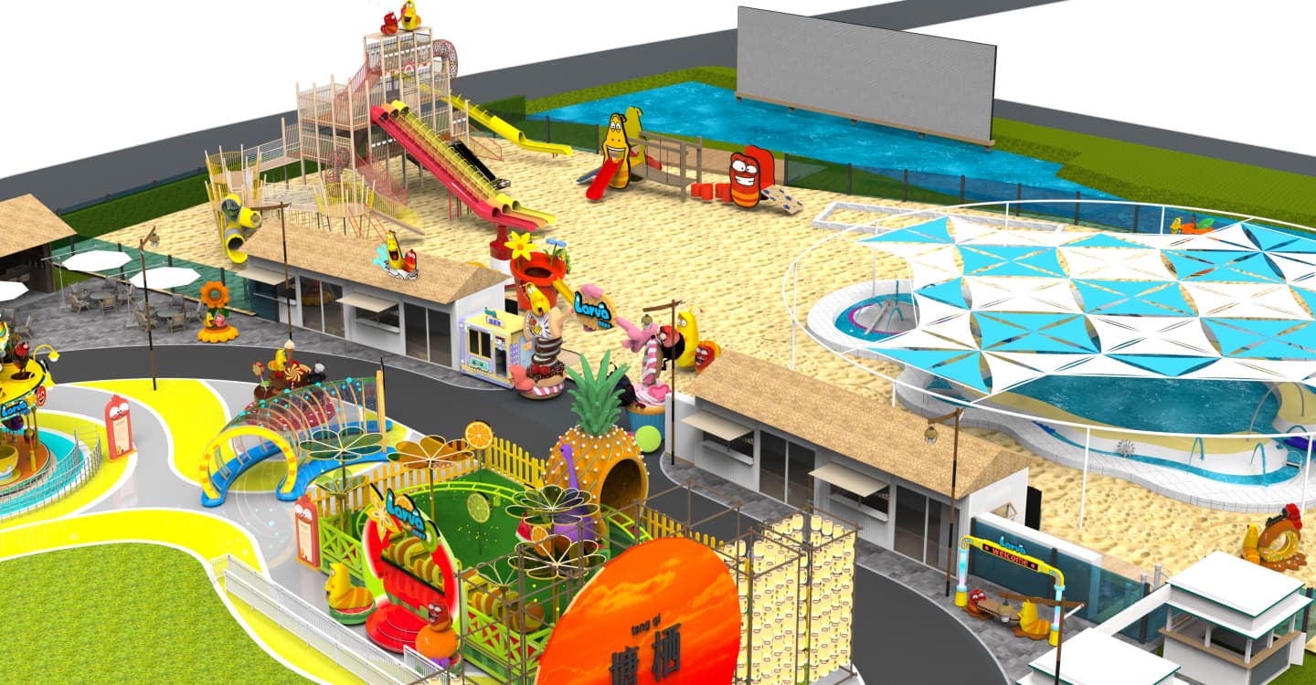 مدينة ثقافية، مدينة لارفا الترفيهية - تصميم ثلاثي الأبعاد، منظر من اليمين - سونهونغ