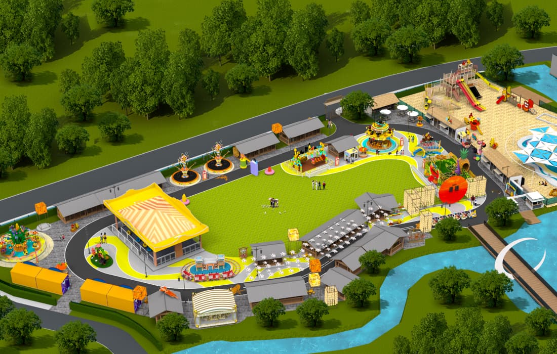Cultural Town Larva Theme Park CAD Drawing-Main View - SUNHONG