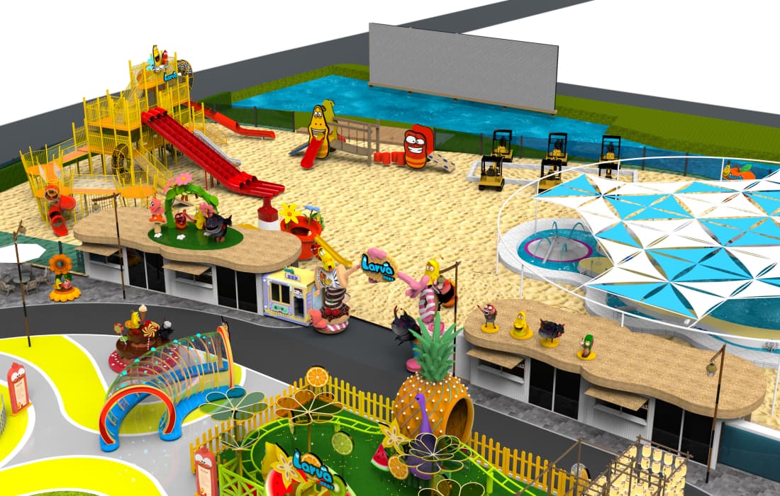 Cultural Town Larva Theme Park CAD Drawing-Over View - SUNHONG