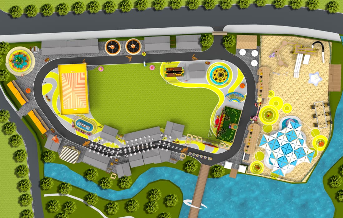Cultural Town Larva Theme Park CAD Drawing-Top View - SUNHONG