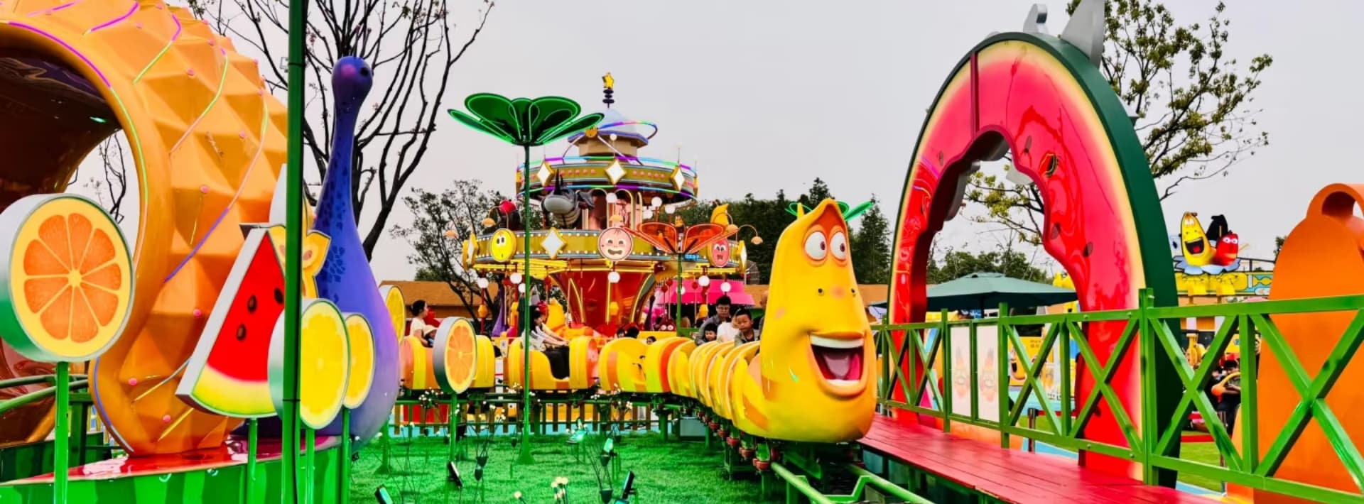 Cultural Town Larva Theme Park-mini roller coaster fairground rides
