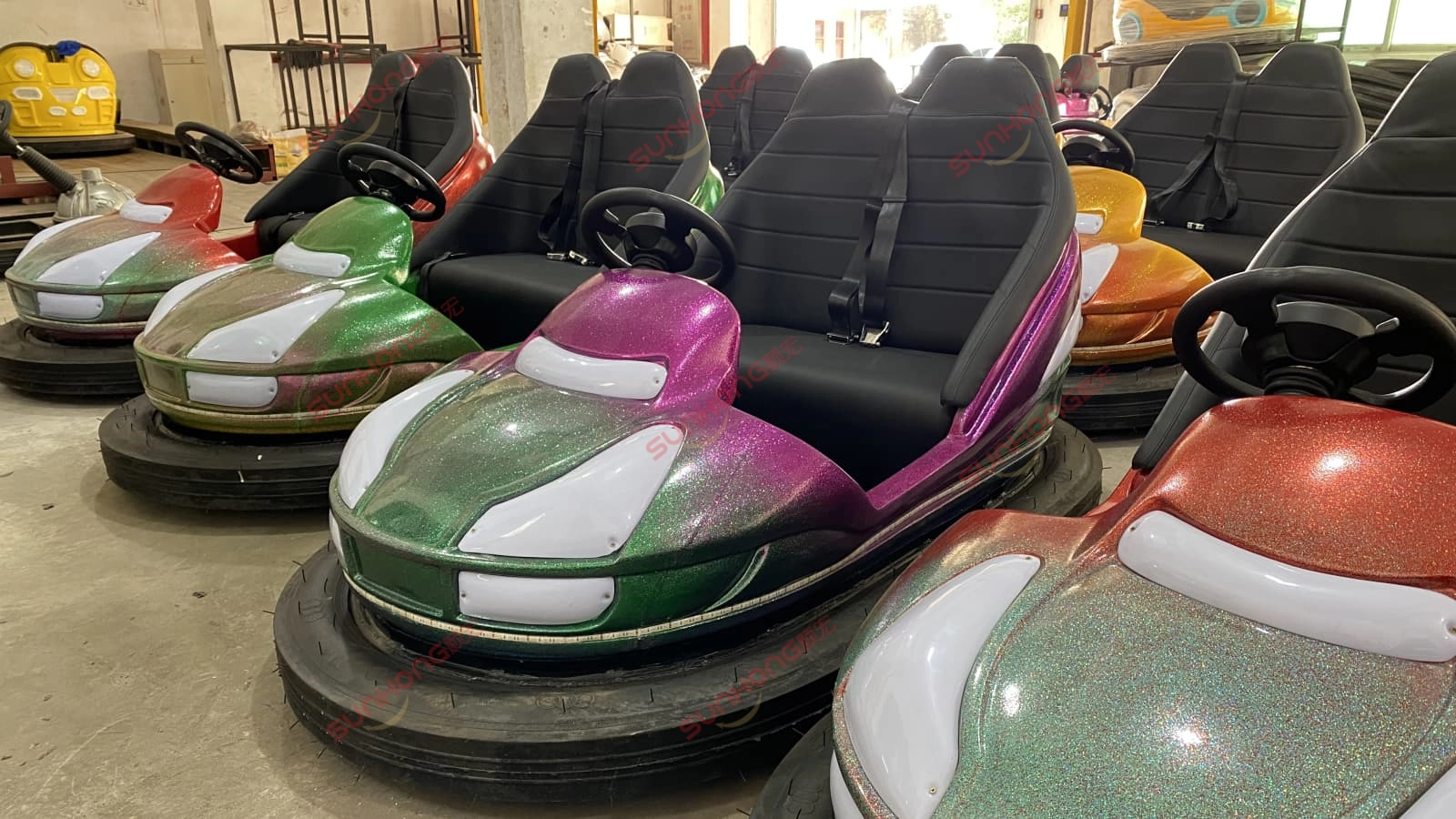 dual-seat-bumper-cars-for-adults-sale - SUNHONG Dual-seat glitter bumper cars for adults with colorful shell - SUNHONG