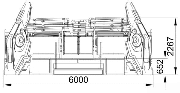 Front view technical drawing of Mecha Rock Tagada 24P indoor Disco Tagada ride showing dimensions and 3M height - SUNHONG
