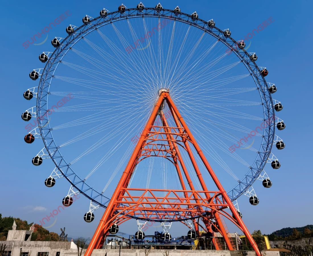 ferris-wheel-ride-for-sale-large-steel-structure.jpg Large ferris wheel ride for sale with durable steel structure and panoramic passenger cabins