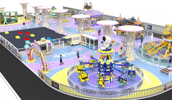 Diseño de parques de atracciones cubiertos con distribuciones que optimizan el espacio y atracciones personalizadas - SUNHONG