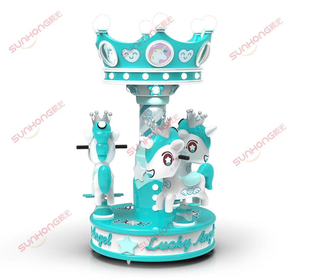 Carrousel à 3 chevaux Green Lucky Angel - SUNHONG